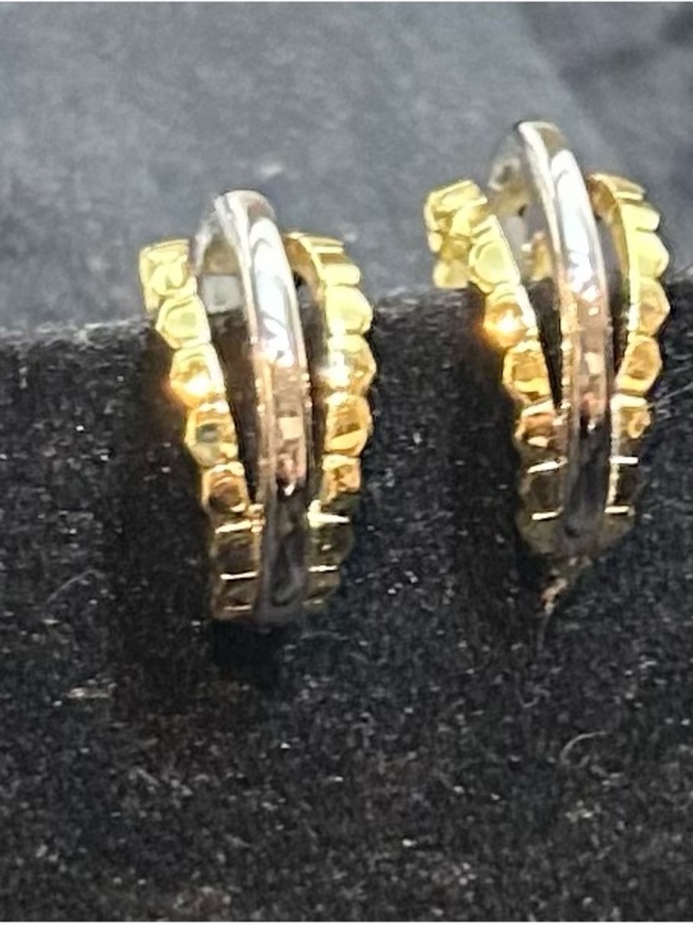 Kendra Scott Two-Tone Gold and Silver Interlocking Huggie Earrings